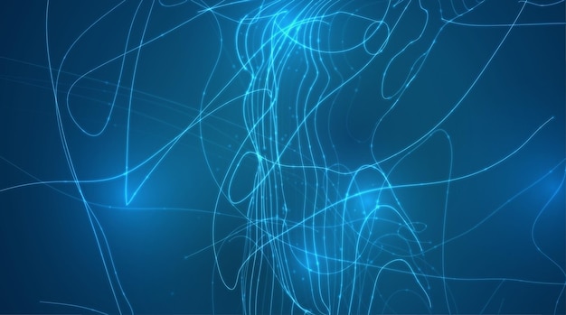 Abstract vector background lines and points curved beautiful shapes