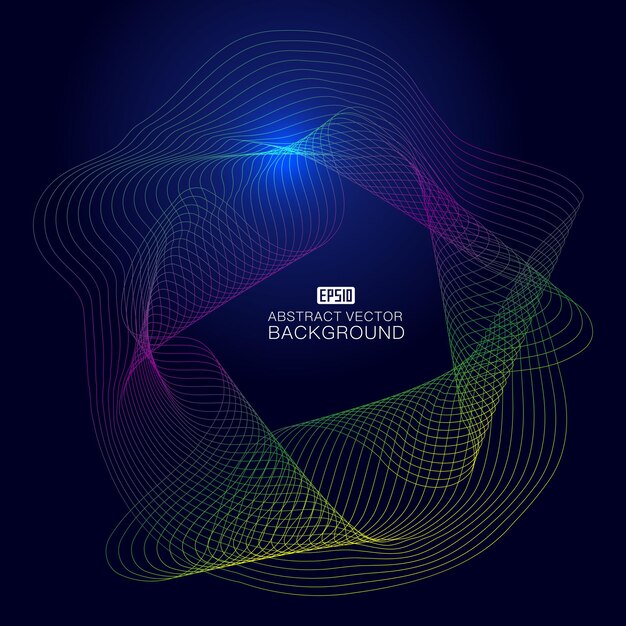 abstract vector background of colored gradient wavy lines
