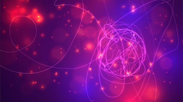 abstract vector background of lines and points curved beautiful shapes