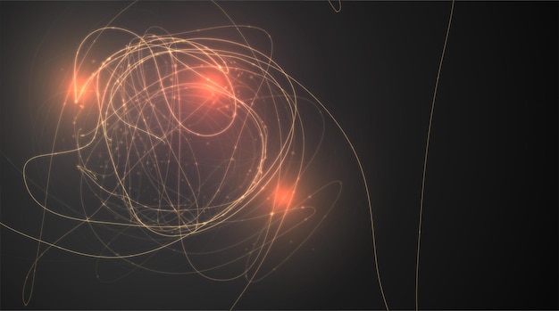 abstract vector background of lines and points, curved beautiful shapes.