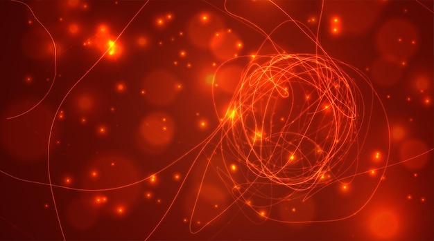 abstract vector background of lines and points, curved beautiful shapes.