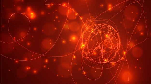 abstract vector background of lines and points, curved beautiful shapes.