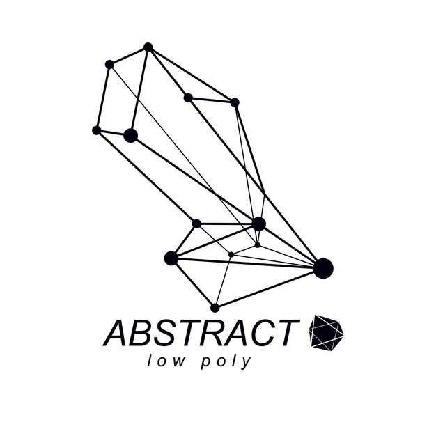abstract vector geometric form, 3d shape. communication technologies modern emblem.