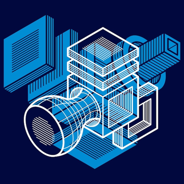 abstract vector isometric dimensional shape made using geometric figures.