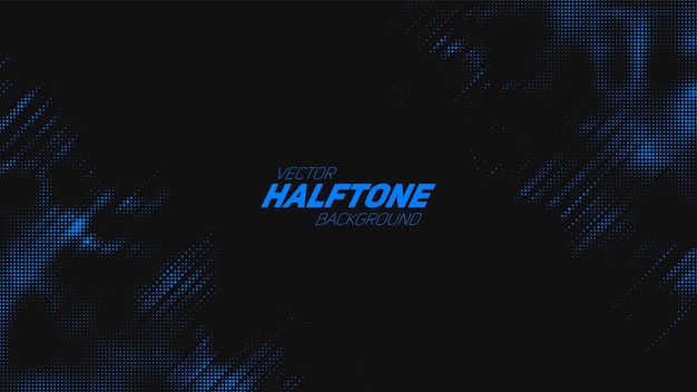 Abstract vector torn blue halftone background. Scrathed dotted texture element. Diagonal composition.