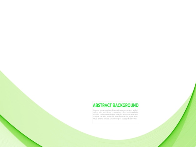 Abstract vector wavy lines flowing smooth curve green gradient color on transparent background