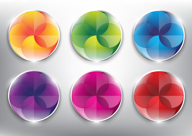 Abstract vector web buttons collection.