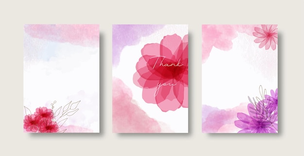 abstract watercolor background vector luxury invitation card background with golden line and flower