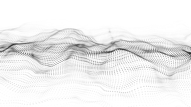 Abstract wave background with connection dots Technology illustration Futuristic modern dynamic wave