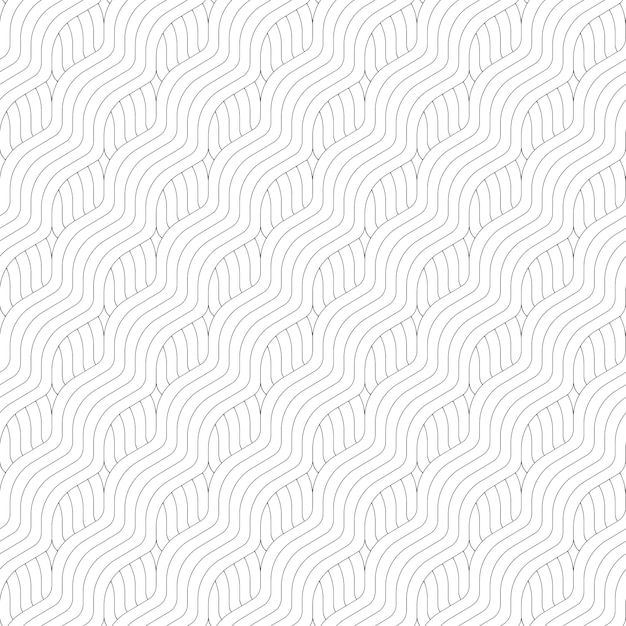 Abstract wave geometric line seamless pattern black and white minimal vector illustation wallpaper