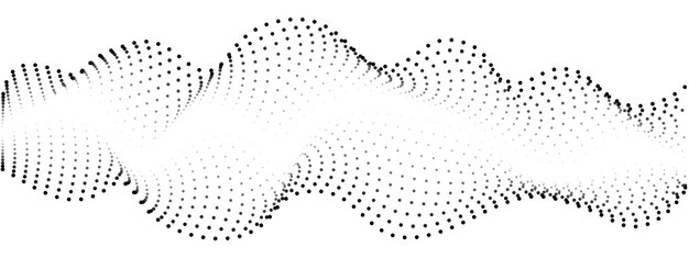Abstract wave with dots Vector flowing dots with blending lines A curved wavy line Dynamic sound wave Digital equalizer of frequency tracks