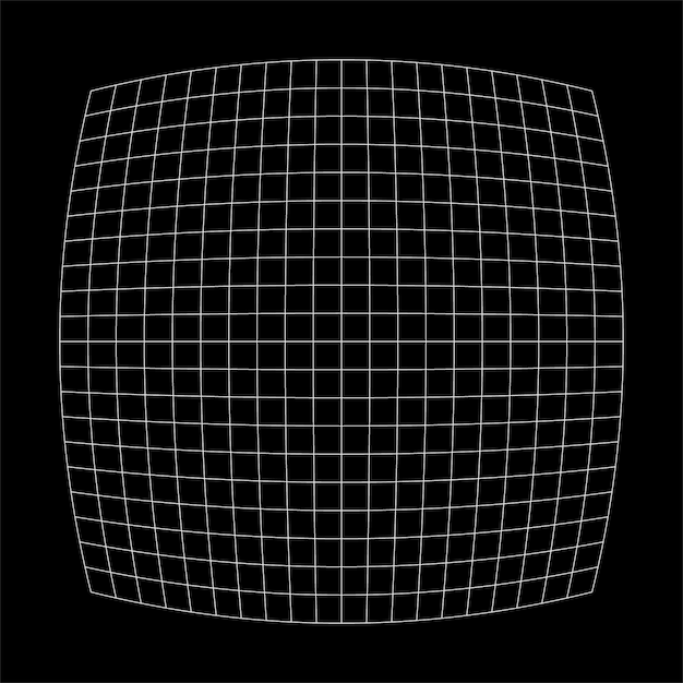 Abstract wavy 3d mesh on a black background Geometric dynamic wave 3d technology wireframe vector