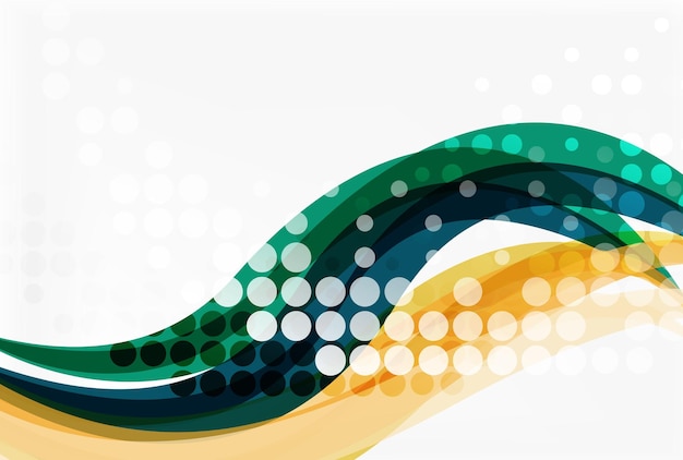 Abstract wavy lines with transparent dots Vector template background for workflow layout diagram number options or web design