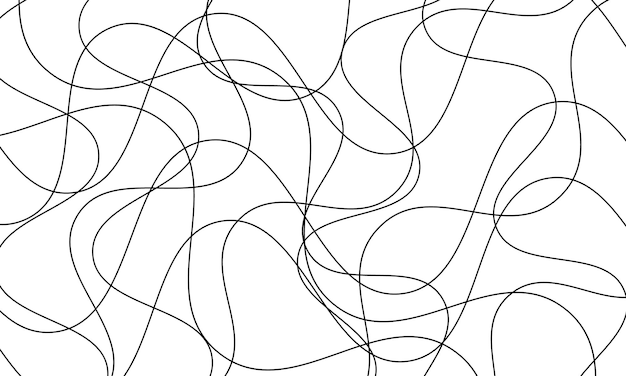 Abstract white background with random black lines