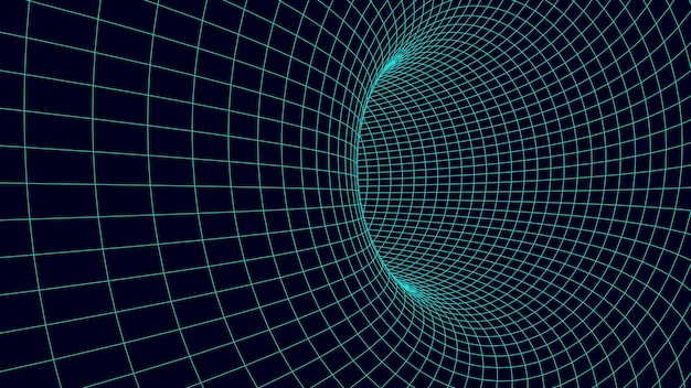 abstract wireframe tunnel science wormhole vector 3d portal grid futuristic fantasy funnel