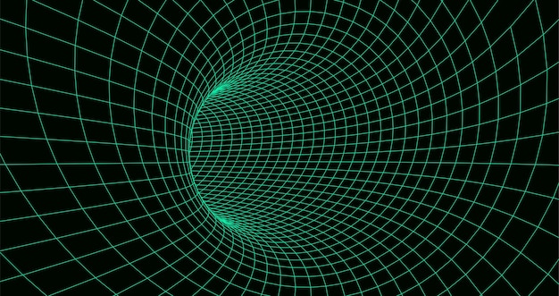 abstract wireframe tunnel science wormhole vector 3d portal grid futuristic fantasy funnel