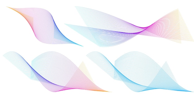 Abstraktní barevné čáry – designový prvek na bílém pozadí vln. Vektorová ilustrace eps 10 pro elegantní firemní vizitky, tisk brožur, letáků, bannerů, obalů knih, štítků a látek
