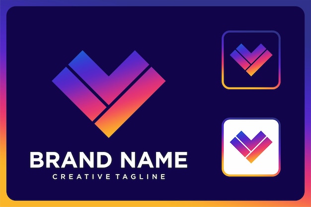 Abstraktní geometrické trojúhelníkové barevné logo s přechodem