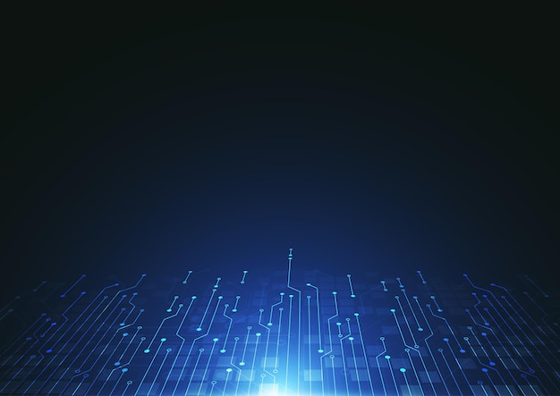 Abstraktní pozadí s texturou technologické desky plošných spojů, ilustrace elektronické základní desky