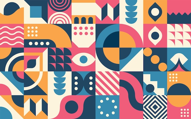 Abstraktní retro geometrické tvary pozadí