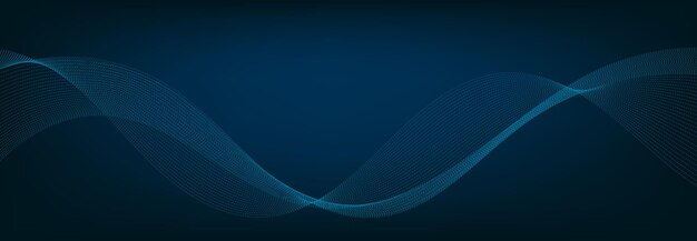 Abstraktní šablona banneru s modrými vlnitými liniemi – technologický banner