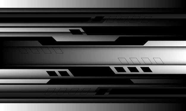 Abstraktní stříbrný černý kyber ultramoderní futuristický geometrický design technologie pozadí vektor
