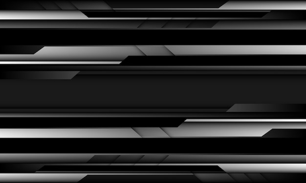 Abstraktní stříbrný černý kyber ultramoderní futuristický geometrický design technologie pozadí vektor