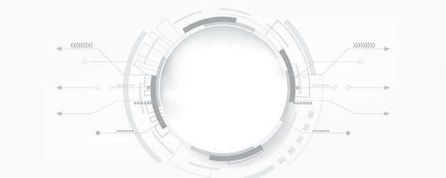 Abstraktní technologické pozadí kruh geometrie dekorace, věda a technologie bílé pozadí