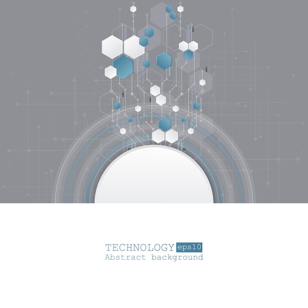 Abstraktní technologické pozadí s různými technologickými prvky. Vektorová ilustrace. eps 10