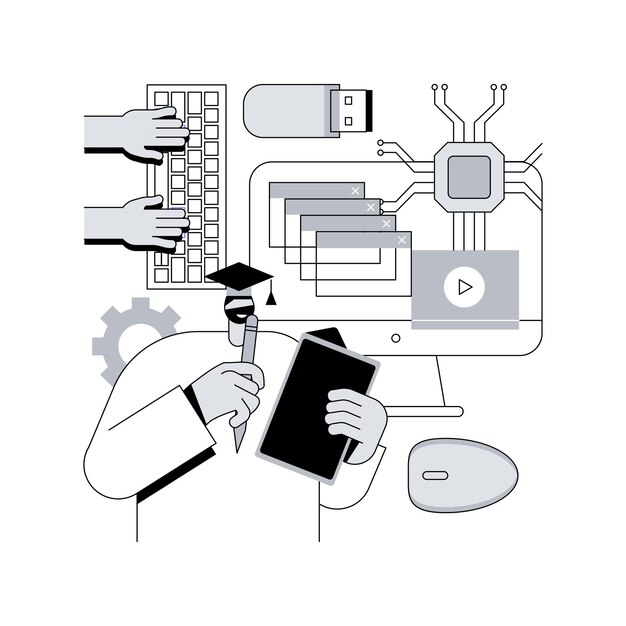 Abstraktní vektorová ilustrace konceptu informační vědy