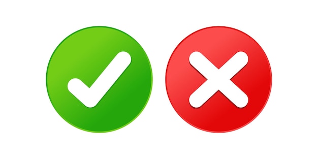 Accept or denied check mark icon design