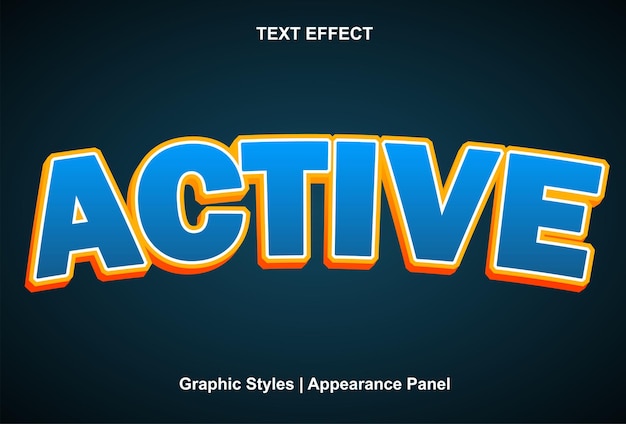 active text effect with graphic styles and can be edited