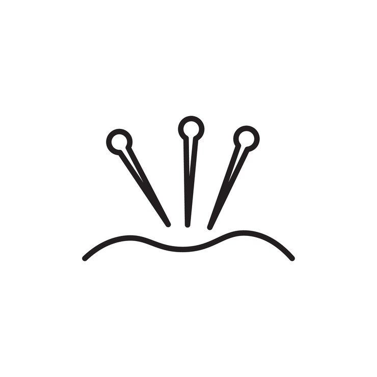 Acupuncture icon Thin line art collection