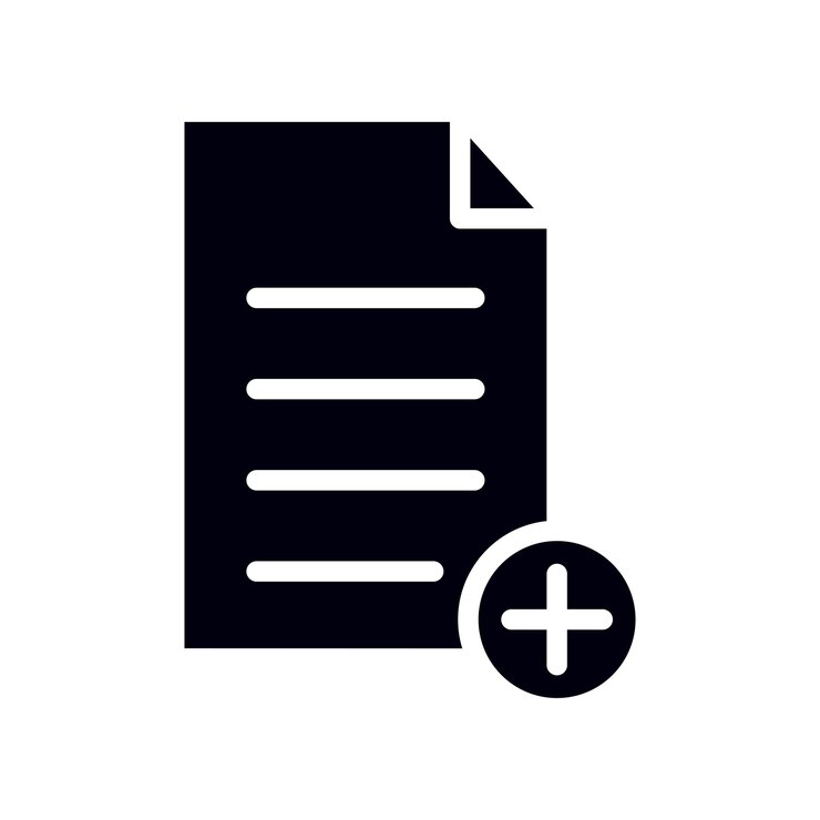 Vektor add document icon set add new file or page vector symbol in black filled and outlined style