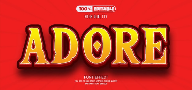 Adore text effect editable text style