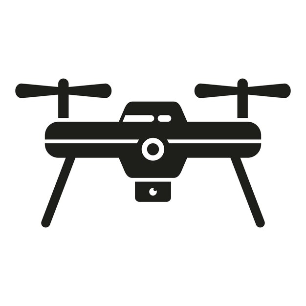 Aerial secure drone icon simple vector Robot ai camera Land tech