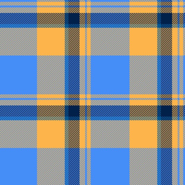 age seamless tartan vector tie textile fabric background premium plaid texture pattern check in blue and amber colors