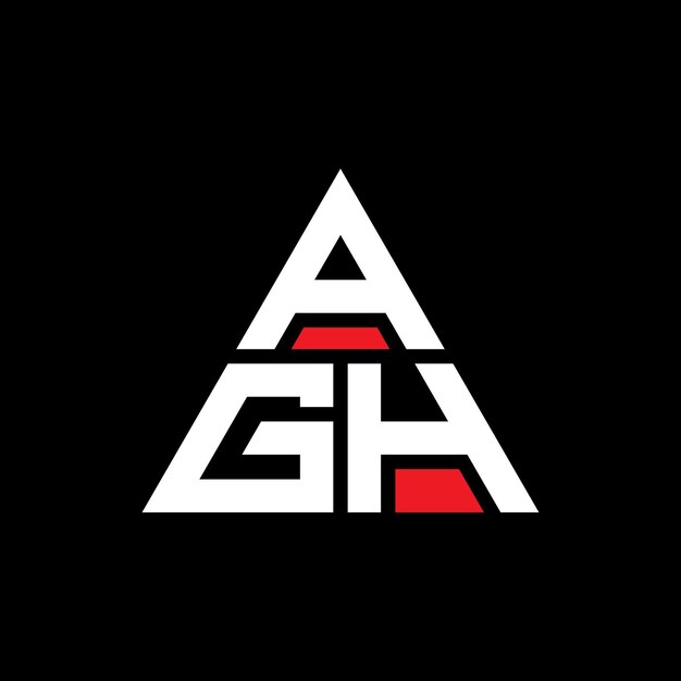 agh triangle letter logo design with triangle shape agh triangle logo design monogram agh triangle vector logo template with red color agh triangular logo simple elegant and luxurious logo