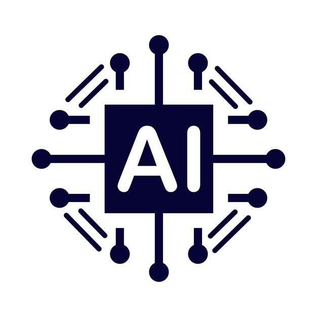 ai artificial intelligent circuit artificial intelligent technology icon