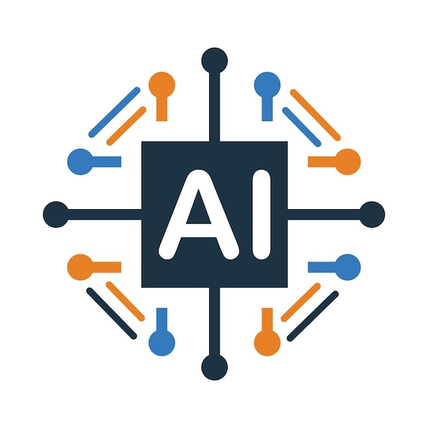 ai artificial intelligent circuit artificial intelligent technology icon