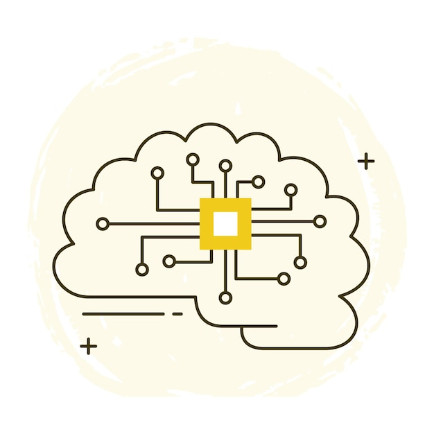 ai brain and neural network vector icon design neural networks artificial intelligence