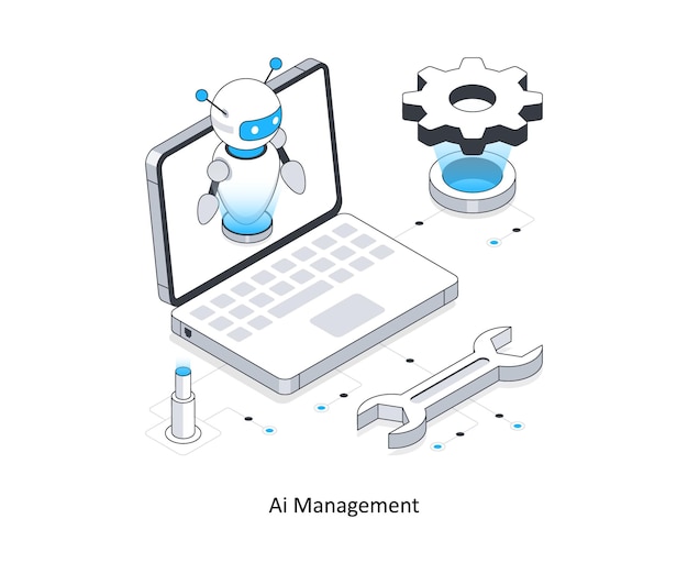 Ai Management isometric stock illustration EPS File stock illustration
