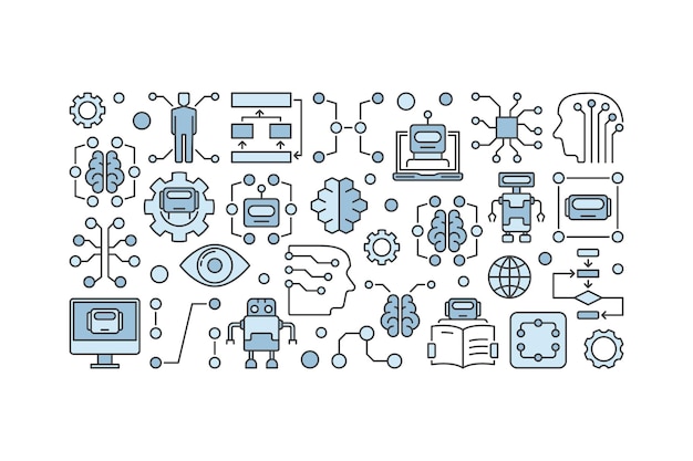 AI technology concept illustration on white background