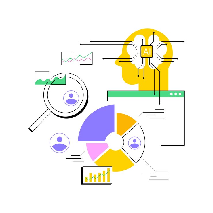 Vektor aianalyzed competitor analysis abstract concept vector illustration