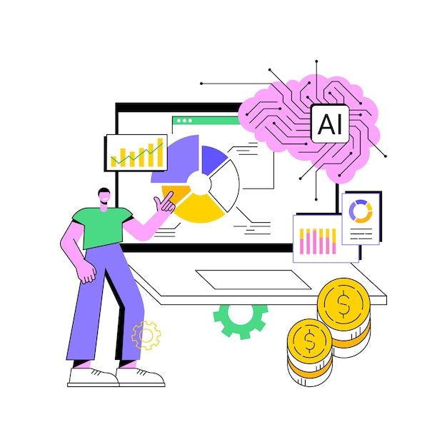 aibacked automated bookkeeping abstract concept vector illustration