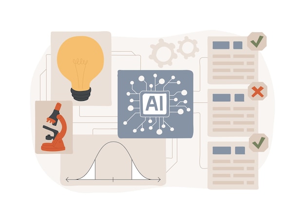 AIEnhanced Hypothesis Testing abstract concept vector illustration