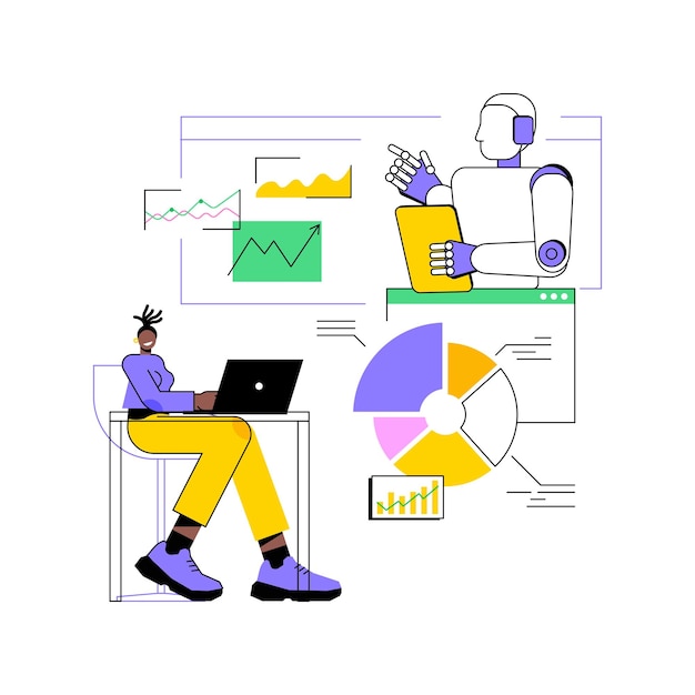 AIPowered Advanced Data Processing abstract concept vector illustration