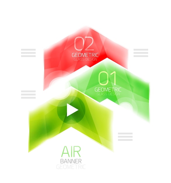 Air light glossy design of arrows Web info box or ui menu element