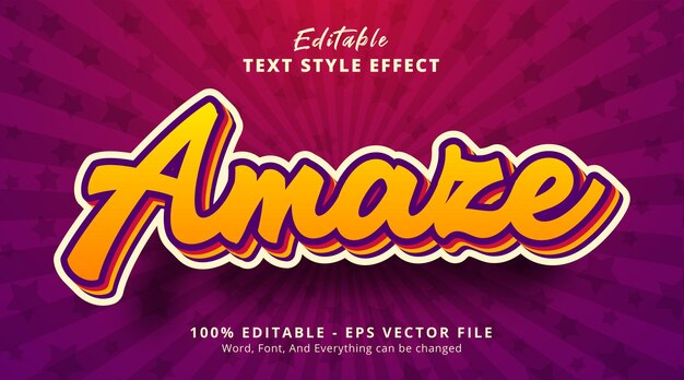 amaze text on light color text effect, editable text effect