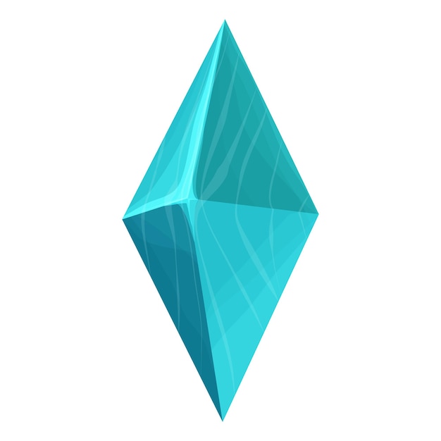 Amazonite gemstone textured crystal rock in cartoon style game asset
